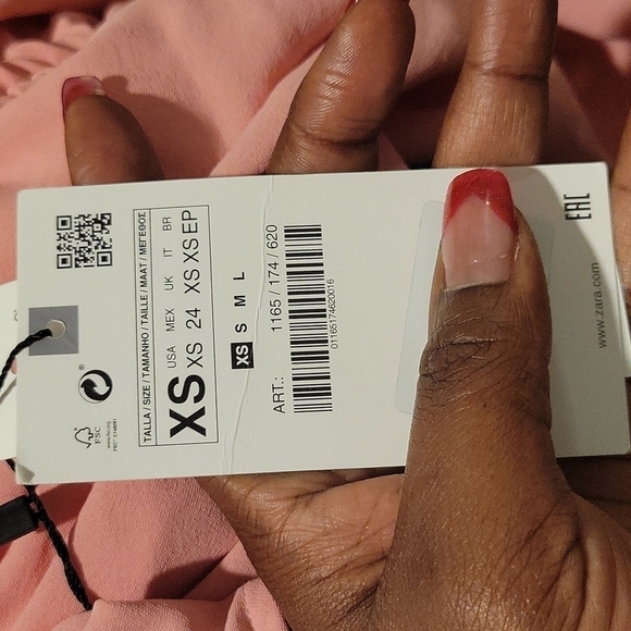 ZARA Pink Draped Asymmetric Dress Medium Summer Dress Casual Ecclectic - Picture 6 of 8